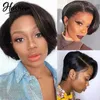 Synthetic Wigs Synthetic Wigs Straight Short Pixie Cut Black Colored 13x4x0.5 Lace Front Hair Wig Preplucked Frontal Wigs Sale ldd240313