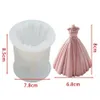 3D Skirt Princess Dress Shape Cake Mold Silicone Fondant Decorating Baking Tools Wedding Candle Mould 220531246t