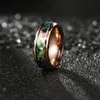 Anello con bordo a rombo Anello in acciaio al tungsteno in oro rosa nero Moda Uomo Fedi nuziali Anelli per gioielli da uomo