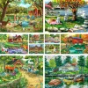 Number Landscape Cartoon House Painting By Numbers Complete Kit Oil Paints 50*70 Canvas Painting Wall Paintings For Adults For Drawing