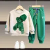 Spring Autumn Baby Girl Boy Clothes Set Children Sports Cartoon Bear Sweatshirt Top and Pants Buttom Two Piece Suit Cotton Tracksuit
