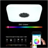 LED Gadget Modern RGB Music Ceiling Light 36W 72W WiFi App Fjärrkontroll med Bluetooth -högtalar Square Smart Lamp3108975 Drop Deliv Dhoto