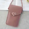 Sac à bandoulière Simple pour femmes, matériel de Type cœur, écran tactile Transparent, téléphone portable Simple, couleur unie, messager pour étudiant