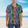Men's Casual Shirts Green Tiger Print Beach Shirt Men Retro Animal Summer Short Sleeve Pattern Loose Oversized Blouses Gift Idea
