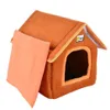 Zwinger faltbares Haustier-Haus-Bett-Nest mit Matte weicher Winter-Hundewelpen-Sofa-Kissen-Zwinger-Hundekatze-F sqckfJ Sports2010265O