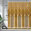 Vorhänge Vintage marokkanische Duschvorhänge Bogen Ethnische Mandala Blumenmuster Home Wandbehang Stoff Badezimmer Vorhang Dekor mit Haken