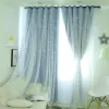 Cortinas nórdicas estrela ins princesa cortina de vento estrelas cortinas blackout para sala de estar quarto meninas crianças decoração de janela de bebê