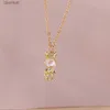 Pendant Necklaces Aihua Gold Color Y2K Crystal Animal Heart Necklace Kpop Clavicle Chain Necklaces for Women Girls New Trend Party Jewelry GiftsL242313