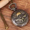 The Nightmare Before Christmas Pocket Watch Jack Skellington Skull Skeleton Retro Pendant Chain Necklace Watches Antique Watch2302