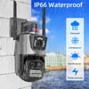 Drahtlose Outdoor-Sicherheit 9MP 3 Objektiv 8X Hybrid Zoom Licht Alarm Drei Videoüberwachung WiFi IP PTZ CCTV Netzwerkkamera