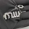 Designer miumiu bracelet Miao Family Crystal M-letter Full Diamond Bracelet Star Fashion Hand Jewelry Brass Plating White k