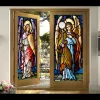 Films Custom Made Window Film Stained Glass Sticker,Multicolor Angels Picture,Static Cling Frosted Privacy for Church Home Decor