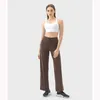 Women's Leggings Waist Tied Drawstring Wide Leg Pants With Large Pockets On Both Sides Versatile Fitness And Sports For Women