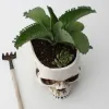 Jardinières en résine squelette Pot de fleur, sculpture de crâne d'halloween, modèle de jardin, balcon, maison, bureau, décoration de bureau