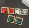 Stud Earrings Atmosphere Special Personality Features European And American Senior Sense Large Crystal Square Ear Clip