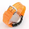 Orologio sportivo digitale al quarzo 2100 arancione da uomo con funzione completa, resistenza all'acqua, ora mondiale, quadrante grande, serie Oak