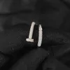 Nouveau anneau à ongles cuivre incrusté de zircon, d'anneau à ongles de hanche hip-hop pour hommes et femmes à la mode polyvalente