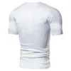 Ternos masculinos A130 Mens Viagens de férias esportes coloridos bloco de colorido T-shirt Casual Botão de ajuste Slim V Neck de manga curta Top Top Clubwear