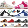 2024 Uomo Donna Panda Piattaforma alta Scarpe firmate Rammellzee Classics Triple Pink Prime University Blu Rosso Syracuse Top Mocassini in pelle OG Sneakers Dhgate