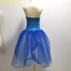 Stage Wear 2024 Jupe de ballet bleue Jupe de danse pour enfants Costume de performance longue robe à bretelles pour fille