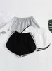 Damesshorts Gestreepte sportshorts voor dames Eenvoudige losse shorts Casual afslankshort voor dames Hoge taille Monochroom ZomermodeL24313