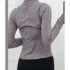 Lu Sudadera con capucha Yoga Define Chaqueta Crop Buceo Sudaderas con capucha Cuello de embudo Top Deportes Cremallera completa Ropa de gimnasio Casual Correr Cintura Apretada Fitness Abrigo para correr de verano 985