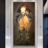 Jokey koşu at poster ve baskılar tuval sanat soyut boyama modern ev dekor duvar sanat resimleri oturma odası için hayvan2434