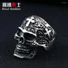 Cluster Rings Steel Soldier Cross Skull Stainless Ring Punk Men Retro Jewelry Style Factory Price For