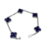 van clover Bracciale con fiori Peter Stone blu Versione alta in argento Cleefies per ragazze dal vivo elettrolitico spesso