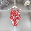Nowe dzieci jednopoziomowe projektant kostiumów kąpielowych dziewczęta stroje kąpielowe Rozmiar 80-150 cm truskawkowy wzór dziecięcych bikini bikini dzieci 24 mar