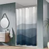 Tende Fodera per tenda da doccia blu geometrica Tenda da doccia in tessuto impermeabile popolare Decorazione per il bagno Tenda da bagno contemporanea con ganci