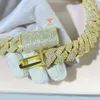 Haute qualité 20mm glacé Miami Bling diamant chaîne plaqué or collier personnalisé Moissanite Hip Hop chaîne à maillons cubains pour homme