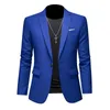 Мужской деловой повседневный пиджак размера плюс M-6XL, однотонный пиджак, платье, рабочая одежда, пальто больших размеров, мужская брендовая одежда, смокинг 240304