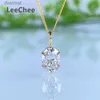 Pendentif colliers Pendentif Moissanite en or 18 carats, collier Au750 véritable, 1,5ct, 6x8MM, diamant de laboratoire ovale, bijoux fins pour cadeau de fête pour filles avec certificat L242313