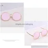 Kids' Sunblock Children Goggle Girls Round Cute Alloy Sunglasses Fashion Boys Baby Child Classic Retro Lovely Sun Glasses Drop Deliv Dhu7I