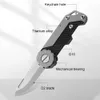 Camping Hunting Knives D2 Blade Mini Foldable Titanium Alloy Knife pG10 Handle Small Foldable Sharp Keychain Knives Outdoor Camping Knife 240312