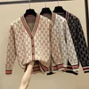 Designer vest dames v-hals dagelijkse truien lange mouwen lente gebreide trui dames losse casual jas jassen dames maglione kleding