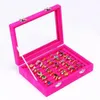 Velvet Portable Jewelry Organizer Display Enring Ring Ring Tray Box Case 240309