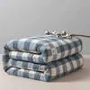 Comforters sets Plaid Summer Quilt Washed Cotton Air Condition Thin Comforter Blanket Bedspread for Single Double Queen King Bed Quilt YQ240313