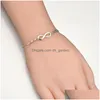 سلسلة جديدة أزياء Sier Color Bracelet Bangelet Sens Simply Figuredized Linfinity 8 Symbolder Bracelets Girls D Drop D Dhglr