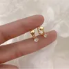 Hoop Earrings Cute Romantic Minimalist Zircon Gold Silver Color Buckle Women Noble Elegant Banquet Female Jewelry Accessories