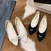 Sapatos casuais femininos dedo do pé apontado primavera 2024 moda francês único sapato boca rasa sola macia trabalho confortável apartamentos