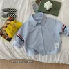 Thoms Tong Chenchens Mom Boys Western Blossom Boyy Boys Shirt Style Academy Stirt Long Sleeved Shirt Top Stripe Trendy Tb Brownee