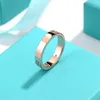 Ontwerper tiffay en co Precision Edition Sterling Zilver Rose Goud Klassieke Drie Diamanten Ring voor Vrouwelijke Paren Brede Smalle Valentijnsdag Cadeau