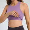 L-169 High Neck Tank Tank Support Support Yoga Tops d'entraînement à séchage rapide avec des tasses amovibles Douces contre le gilet de sport pour les soutiens-gorge pour femmes pour femmes