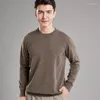 Pulls pour hommes Vente Pull Pure Laine À Manches Longues Casual Cachemire Tricoté Fine Business Pull À Col Rond Multi Couleur