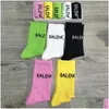 Calcetines para hombre Caja de regalo Diseñador Color Carta Hombres Mujeres Algodón Skateboard Street Casual Sock Drop Entrega Ropa Ropa interior Otawz