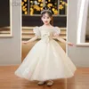 Abiti da ragazza Abiti lunghi eleganti di lusso Abito da principessa in pizzo per bambini Abito uniforme Abiti natalizi per bambini ldd240313