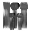 Set 30 pezzi Set di posate nero opaco Coltello in acciaio inossidabile Forchetta Cucchiaio Stoviglie Posate Set da tavola da cucina Fornitura alberghiera per feste