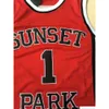 Stitched NCAA Basketball Jerseys College Fredo Starr Shorty #1 Sunset Park Movie Basketball Jerseys Red High School Stitched Shirts S-2XL